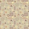 Abstract seamless pattern in postmodern Memphis Style in coffee colors