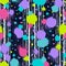 Abstract seamless pattern. Repeating graffiti backdrop. Background paint splatter. Grafitti splash. Grunge texture. Bright random