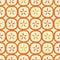 Abstract seamless pattern of rounded squares with seed patterns. Mid-century modern style.