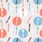 Abstract Seamless Pattern with tableware forks spoons and knives. Vector Illustration
