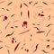 Abstract seamless pattern with various bloody wounds and injuries on skin-toned background.