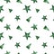 Abstract seamless pattern with watercolor triangles and stars in green colors