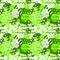 Abstract seamless tile pattern with fluid forms in modern ufo green color