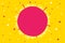 Abstract seamless yellow pattern with circle multi colored dots. Space for text