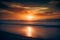 Abstract seascape. Red sunset, motion blur. Tranquil scene of empty sand beach