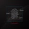 Abstract secure fingerprint design tech sci fi background app website banner
