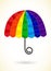 Abstract segmented rainbow umbrella