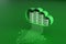 Abstract server room circuit cloud on green background. Data storage and database concept.