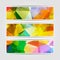 Abstract set of colorful banners with Modern Triangular Polygonal pattern