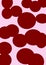 abstract set of deformed circles, pink, burgundy colors