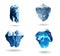 Abstract set iceberg geometric low poly vector