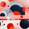 Abstract shapes and circles in orange, black, and red colors with fluid simplicity (tiled)