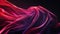 Abstract shapes, flowing fabric, dark background, red and purple gradient color scheme, closeup perspective. Generated by