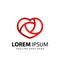 Abstract Shield Love Logo Design Stock Template Vector Premium