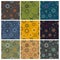 Abstract shining star seamless pattern with colour combinations.