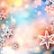 Abstract shiny festive background with snowflakes.