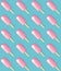 Abstract Shiny Ice Cream Vector Pattern. Flat Lay Style. Pink Ice Blocks, Blue Background. 3D Effect.