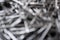 Abstract shot of a pile of steel nails - perfect for background