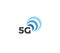 Abstract signal icon, blue arc. 5g mobile logo template, flat concept logotype design for new generation of connection