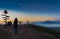 The abstract silhouette 2020 with the viewpoint at the mountain in the Phu Pa por at Loei province, Thailand fuji mountain