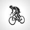 Abstract silhouette of bicyclist. Black bike cyclist logo