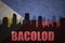 Abstract silhouette of the city with text Bacolod at the vintage philippines flag