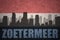 Abstract silhouette of the city with text Zoetermeer at the vintage dutch flag