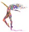 Abstract Silhouette of dancer and musical notes