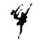 Abstract Silhouette of dancing ballerina. Black icon Isolated