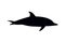 Abstract silhouette of a dolphin, great design for any purposes. Black shape silhouette sign. Isolated on a white