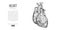 Abstract silhouette of the polygonal organ of heart. Scanning, research and diagnosis of the human heart