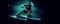 Abstract silhouette of a skiing on black background. The skier man doing a trick. Carving. illustration