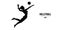 Abstract silhouette of a volleyball player on white background. Volleyball player woman hits the ball. Vector