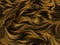 Abstract silk background. Golden shiny fabric. Delicate yellow textile texture. Satin folds, waves pattern.