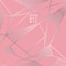 Abstract silver line geometric on pink background luxury style