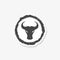 Abstract simple Bull head sticker concept illustration, Buffalo head logo