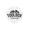 Abstract simple industrial mechanic toolbox logo icon vector