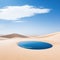 abstract simple panoramic Desert landscape with sand dunes under the blue sky with white Modern minimal aesthetic