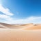 abstract simple panoramic Desert landscape with sand dunes under the blue sky with white Modern minimal aesthetic