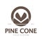 abstract simple pinecone logo design,for business,badge,emblem,pine plantation,pine wood industry,yoga,spa,vector