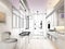 Abstract sketch design of interior bathroom