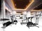 Abstract sketch design of interior fitness room