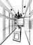 Abstract sketch design of interior walk-in closet