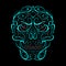 Abstract Skull Shape Turquoise Pattern