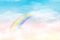 Abstract sky with color clouds. Sun and clouds background with a soft pastel color. Fantasy magical landscape background