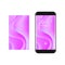 Abstract smart phone with purple screen. Liquid color background