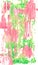 Abstract smears of pale pink and light green acrylic paint