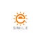 Abstract smile letter e sun warm geometric logo vector
