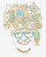 Abstract smiling woman in glasses