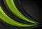Abstract smooth black green wavy corporate background